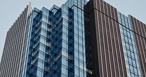 Skyscraper building, city landscape and architecture for urban expansion