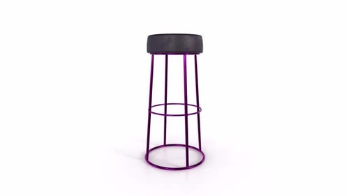 Moderner Barhocker in Violett und Schwarz