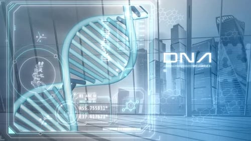 Projection Of An Infographic About DNA On An Office Background