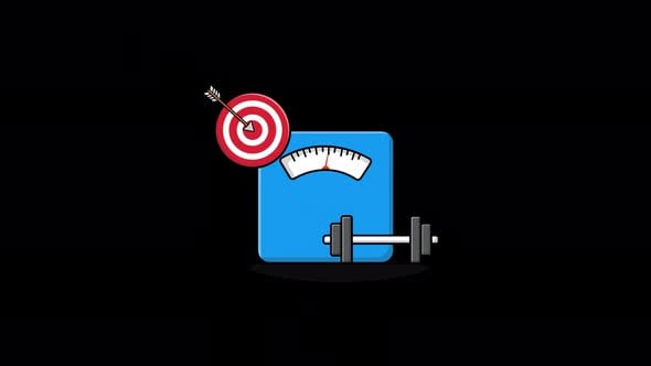 Animated Weight Loss and Fitness Goals Icon, Backgrounds Motion ...