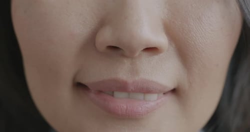 Extreme Close Up of Woman's Face and Lips