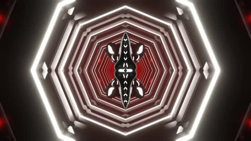 Red And White Neon Psychedelic Abstract Strobe Background Vj Loop I 4K