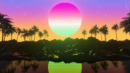 80s Moon Colorful Hd