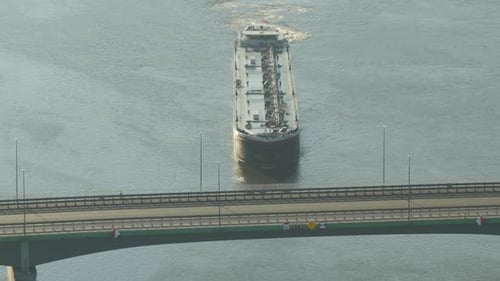 Transporting crude oil across maritime routes, showcasing oil tanker journey through industrial