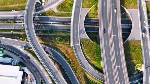 Complex road interchange in urban area.