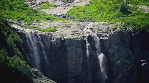 A Cascade of Mountain Waterfalls