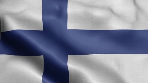 Realistic Finland Flag Waving in Wind