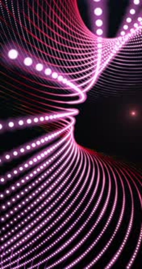 Abstract Glowing Pink Particle Tunnel Loop Background