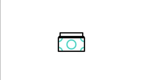 Stacked Banknotes Minimalist Outline Icon Animation