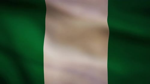 Realistic Nigeria Flag Waving Background Animation