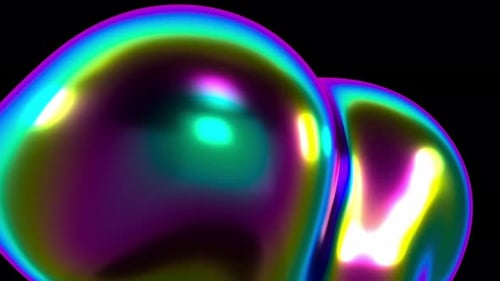 Luxe Iridescent Metallic Blobs Gentle Morph Background 4K