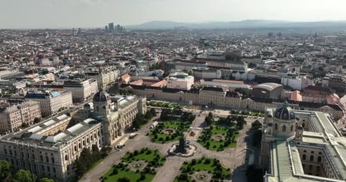 Vienna Aerial View in Austria Most Famous Capital Cities of Europe Flying By Historic City Centre
