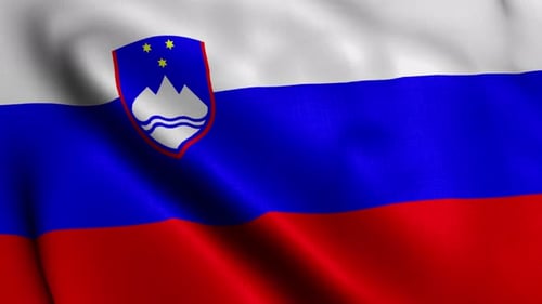 Dynamic Waving Flag of Slovenia Realistic Fabric Motion