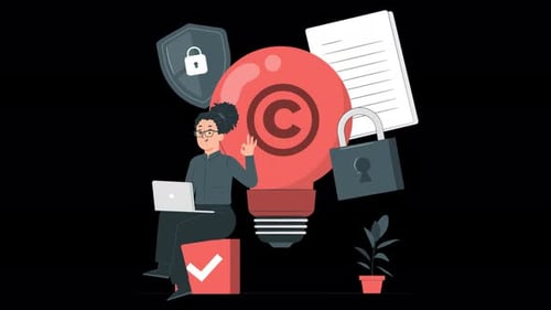 Copyrights Sign Alpha Channel 4K