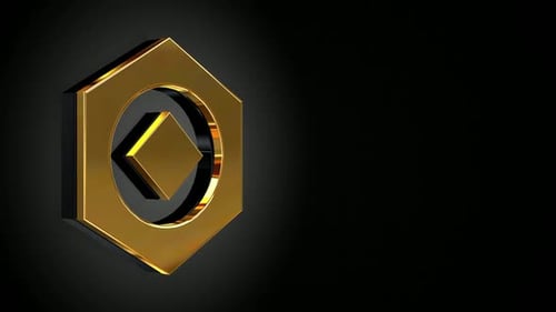 Elegant Gold Hexagon with Rotating Inner Square Animation