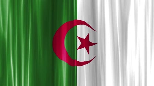 Algeria Flag Curtain Wave