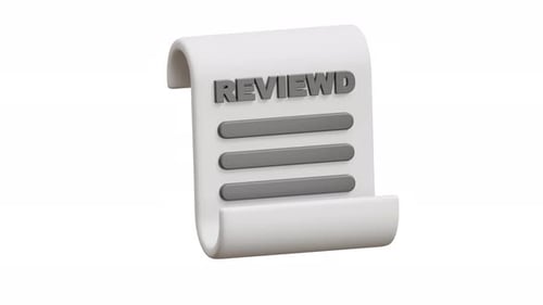 3D Reviewed Document Icon Animating for Business Concepts