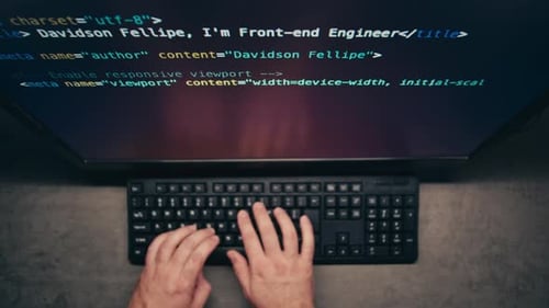 Man Work with Chat AI Online Connecting with AI and Using a Chat Bot IT Engineer Software Developer