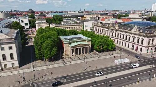 Aerial view of Neue Wache museum , Berlin , Germany