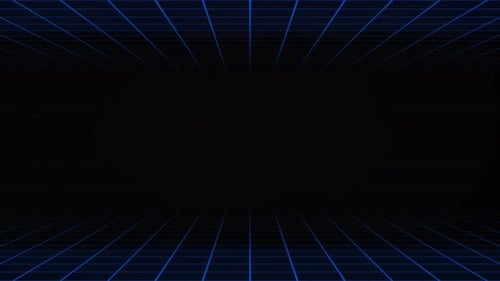 Blue Color Retro Grid Loop Animation Background
