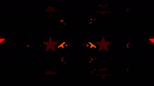 Red And Orange Endless Corridor Of Neon Stars Background Vj Loop In 4K