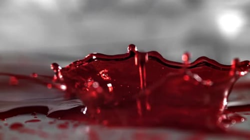 Red Liquid Splash in Slow Motion
