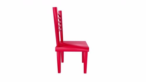Stylish Red Wooden Chair