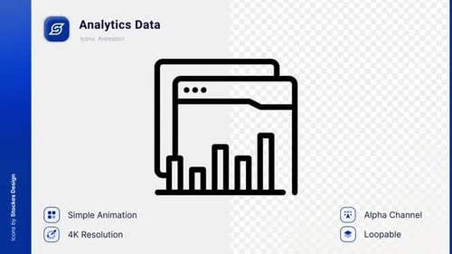 Animated Business Data Folder Icon Loop
