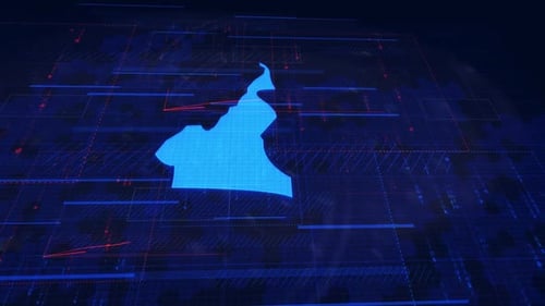 Futuristic Digital Map Reveal for Cameroon Data Network