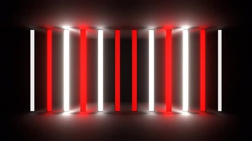 Red And White Neon Lights Wall Background Vj Loop In 4K