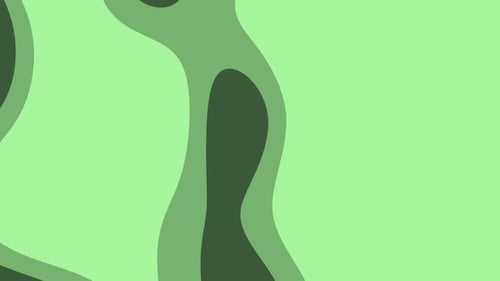 Abstract Pattern Of Green Shaded Blobs And Curves