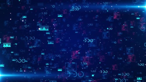 Futuristic Digital Data Stream Code Technology Background