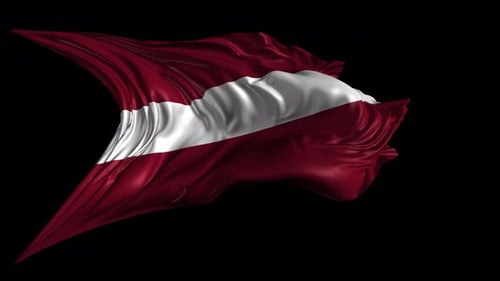 Beautiful Waving Flag of Latvia Realistic Fabric