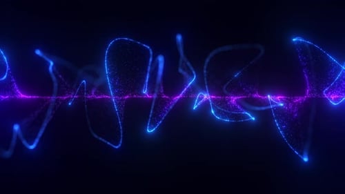 Ondas de partículas dinámicas digitales abstractas con luz, movimiento, luces, fondo, flujo de datos