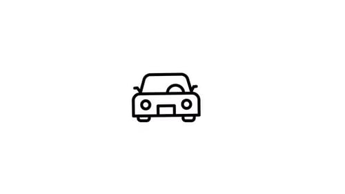 Minimalist Bouncing Car Icon Line Art Animation