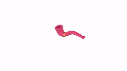 Vibrant Pink Smoking Pipe with Yellow Stripe