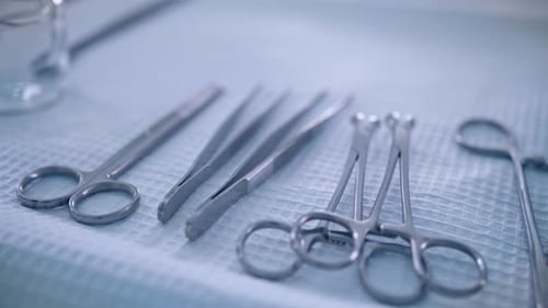 Surgical Tools on a Sterile Surface
