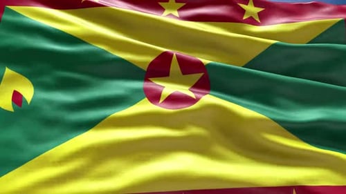 Realistic Waving Grenada Flag Animation