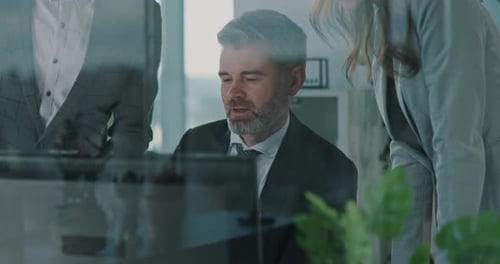 Formal Businessman Adult Talking with Office Managers Cooperative Team Business People Discussing