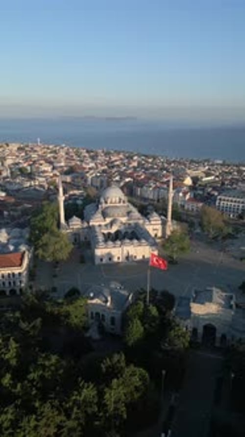 Urban aerial view of famous places in Istanbul, Turkey