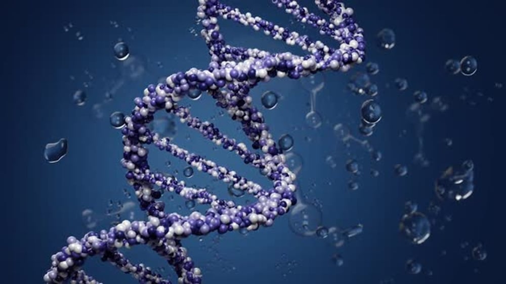 Animated DNA Double Helix Rotation with Molecular Droplets, Backgrounds ...
