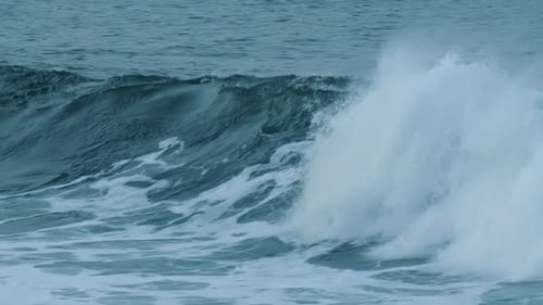 Large Ocean Wave Crashing and Breaking