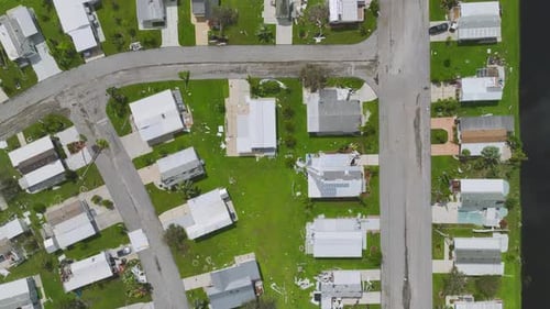 Hurricane Ian Destroyed Homes in Florida Residential Area