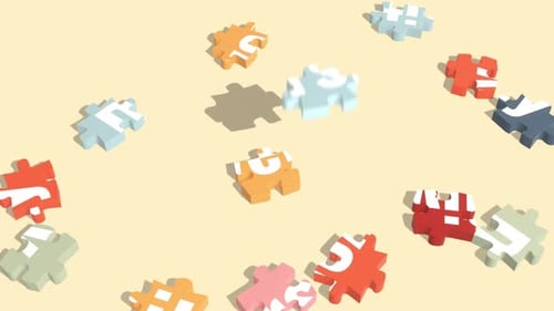 Colorful Geometric Puzzle Pieces Connect to Form Diversity Word Title