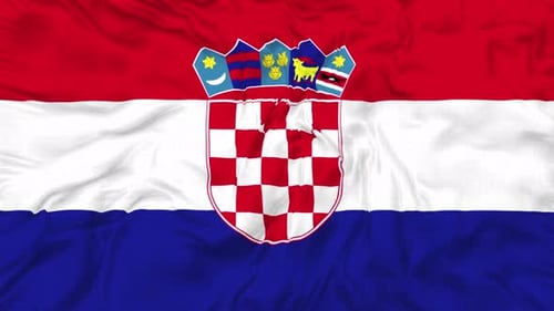Croatia Flag Waving Loop