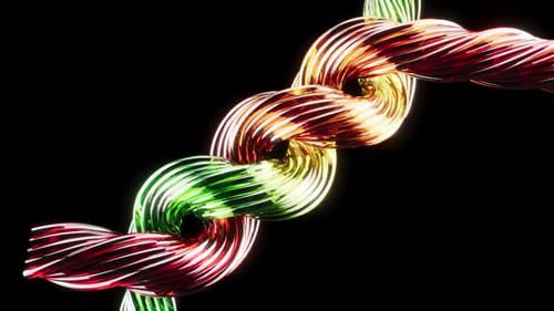 Dynamic Intertwined Glowing Cables Loop Background Animation