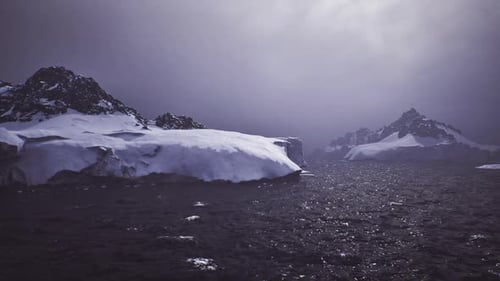 Bright Sea Beside Frozen Edge Sparkling Ocean Close to Icy Boundary