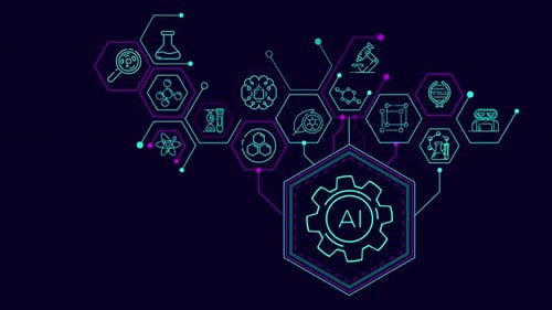 Animation of Infographic Diagram About Artificial Intelligence in Science