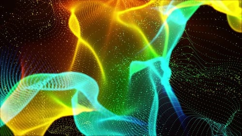 Colorful Abstract Particle Wave Background Loop