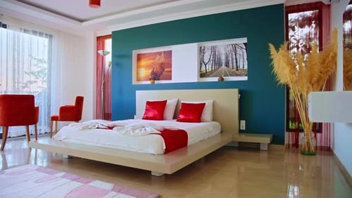 Luxury Bedroom with Ocean View at Sunset